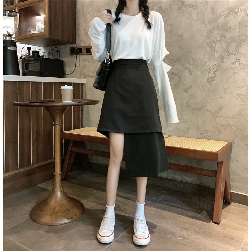 [WK078] Chân váy umi lêch tầng sẵn 2 màu - Chân váy chữ A chất thun umi siêu xinh sẵn kho 2 màu | BigBuy360 - bigbuy360.vn