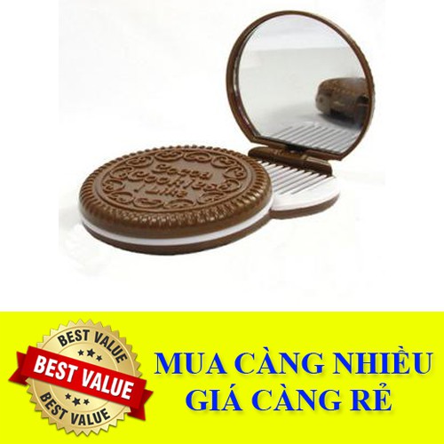 Gương soi mini bánh Oreo (Màu đen)