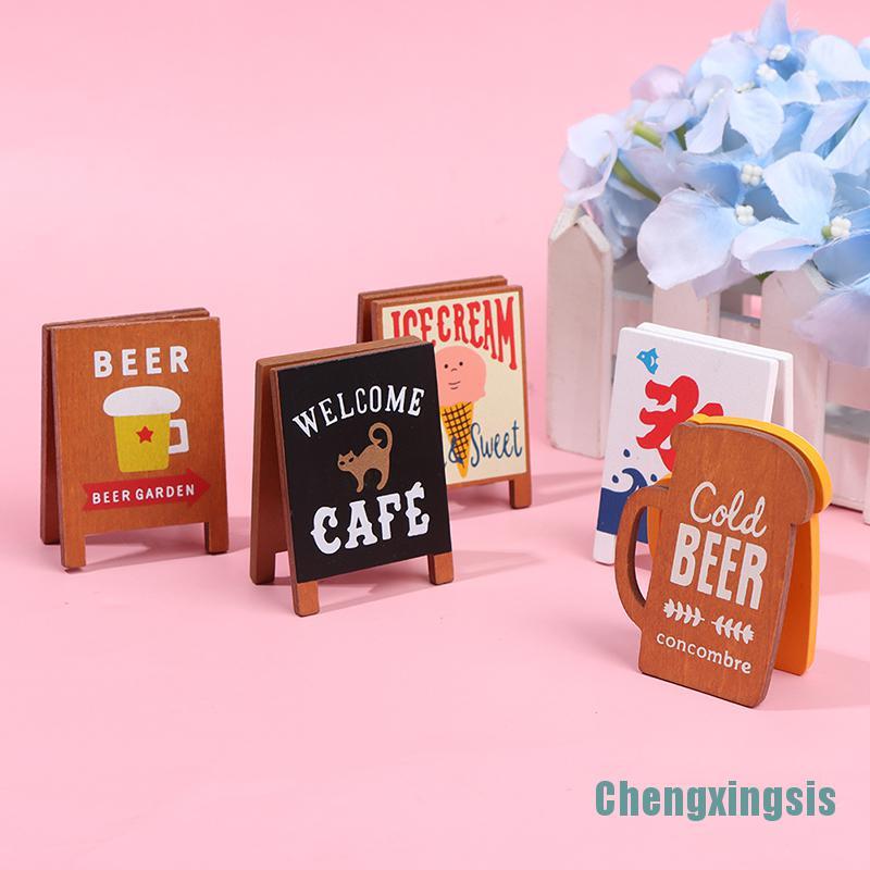 [Chengxingsis]Miniature Coffee Shop Decorative Notice Board 1:12 Dollhouse Furniture Toys