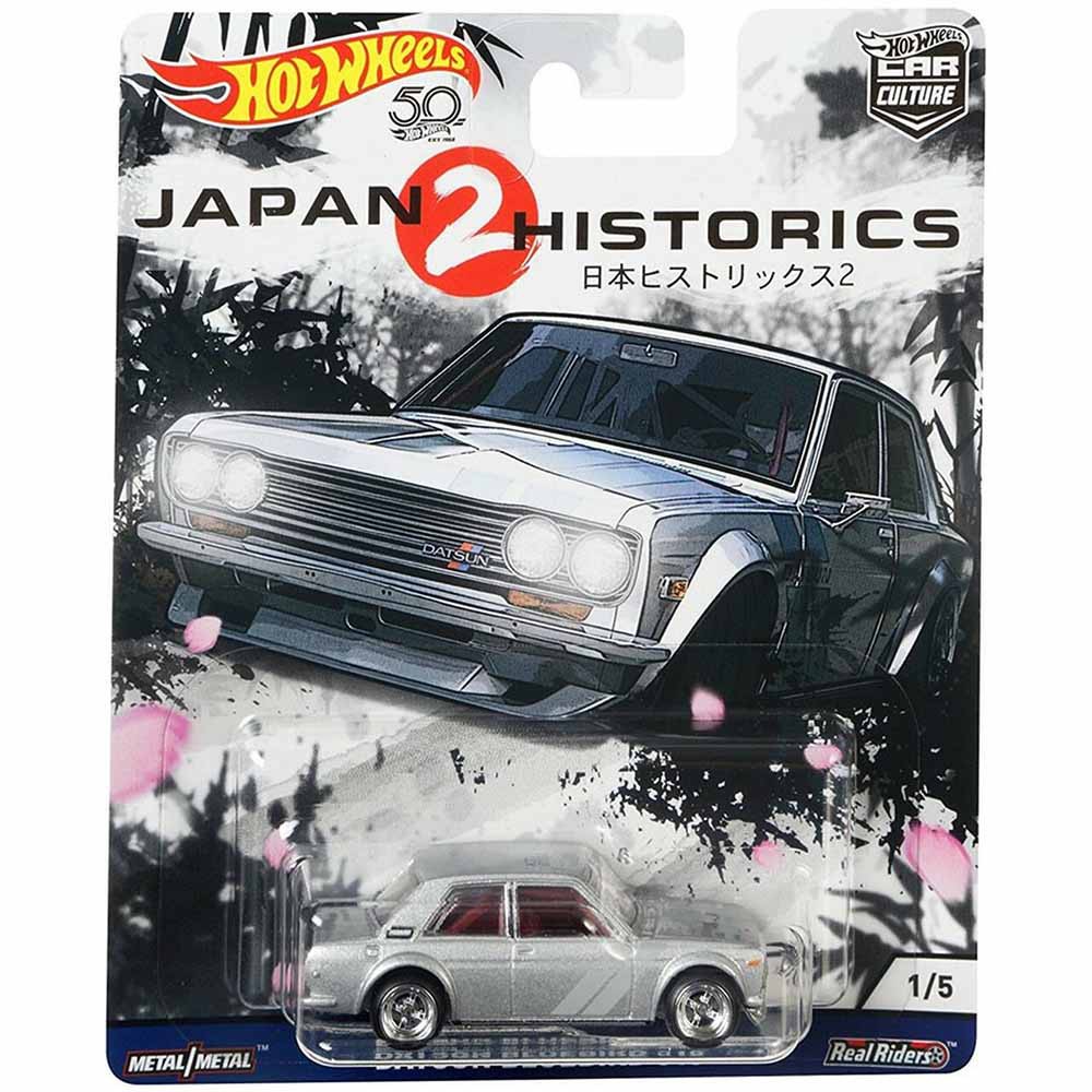 Xe mô hình bánh cao su 1/64 Hot Wheels Japan Historics 2 DATSUN BLUEBIRD 510