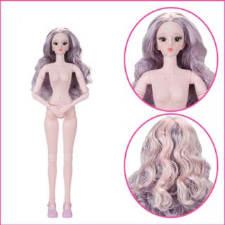 Búp bê bjd cao 60cm 18 khớp lông mi cong vút - Tóc Tím