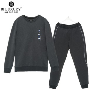 Bộ thể thao nam Biman by Biluxury chất nỉ dày dặn bộ mặc nhà thu đông T010