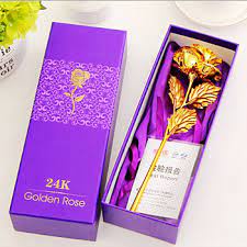 Hoa Hồng Mạ Vàng 24K Chữ Love Có Hộp Đựng Sang Trọng