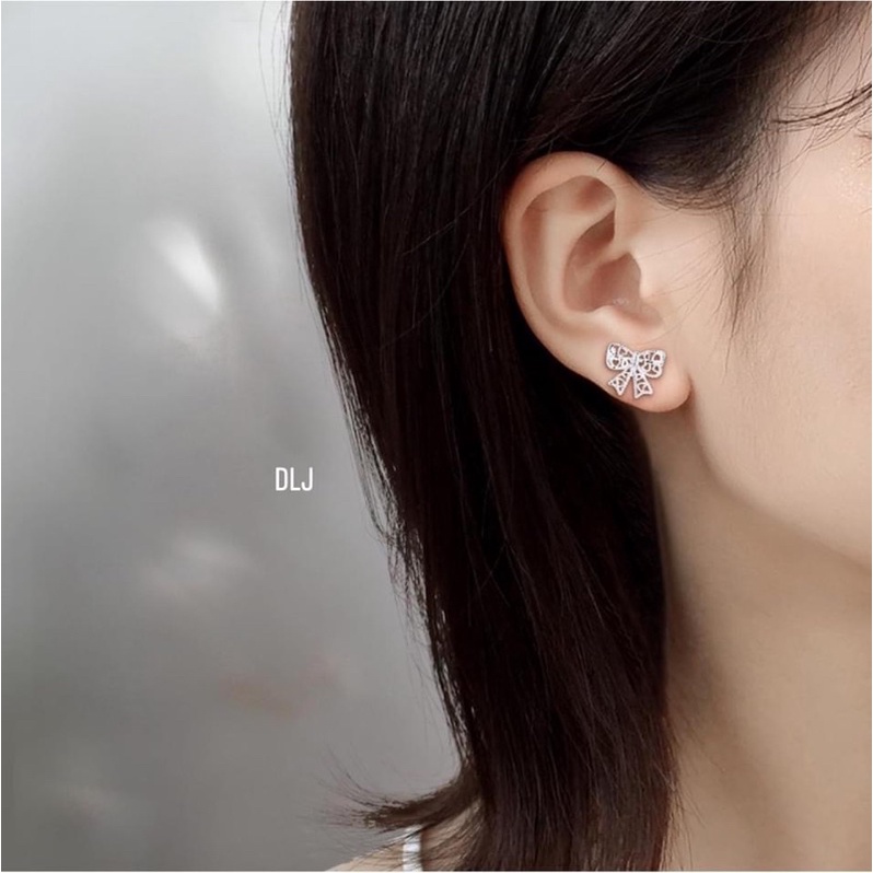 Bông tai nơ, siêu nữ tính, hot trend trình làng Mainomi Shop Bạc Xinh