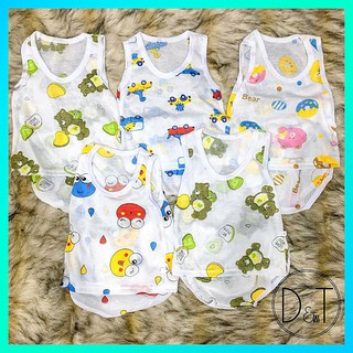 Bộ ba lỗ cotton giấy cho bé