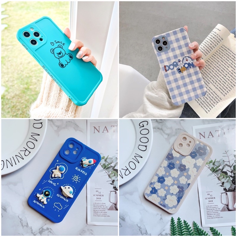 Ốp iPhone 12 Nhựa Dẻo Viền Camera Hình Dễ Thương