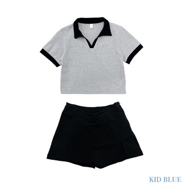 Set Áo Thun polo + Chân Váy Thời Trang Hàn Quốc Cho Nữ