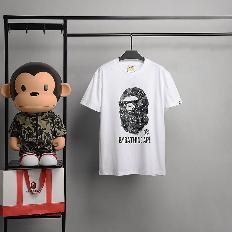 Áo Thun Tay Ngắn Cổ Tròn In Logo Bape Ape Ape Thời Trang Mùa Hè Cho Nam Và Nữ