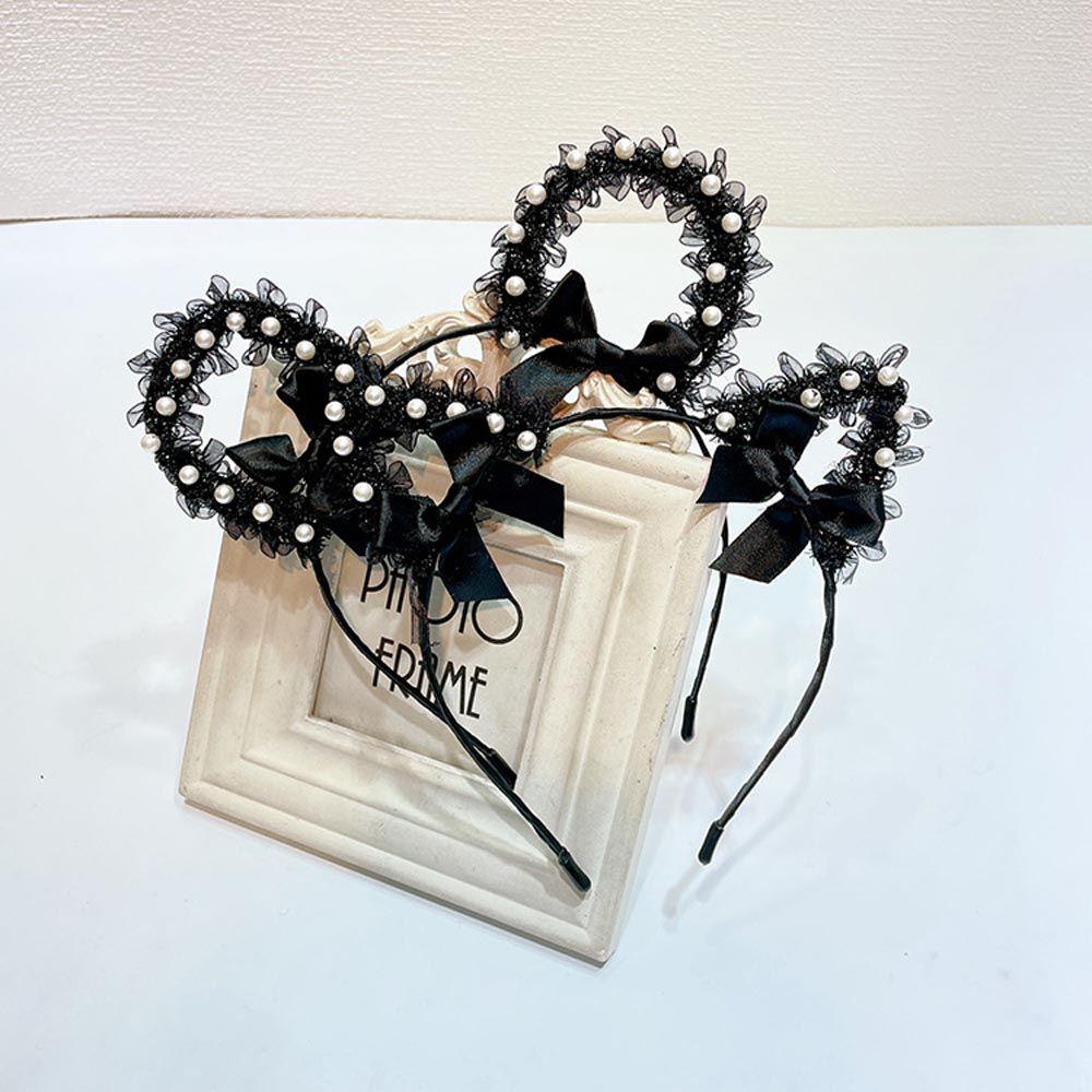 MOCHO Băng Đô Cài Tóc Tai Mèo Bằng Ren Không Trơn Khí Chất Cổ Điển Cho Nữ