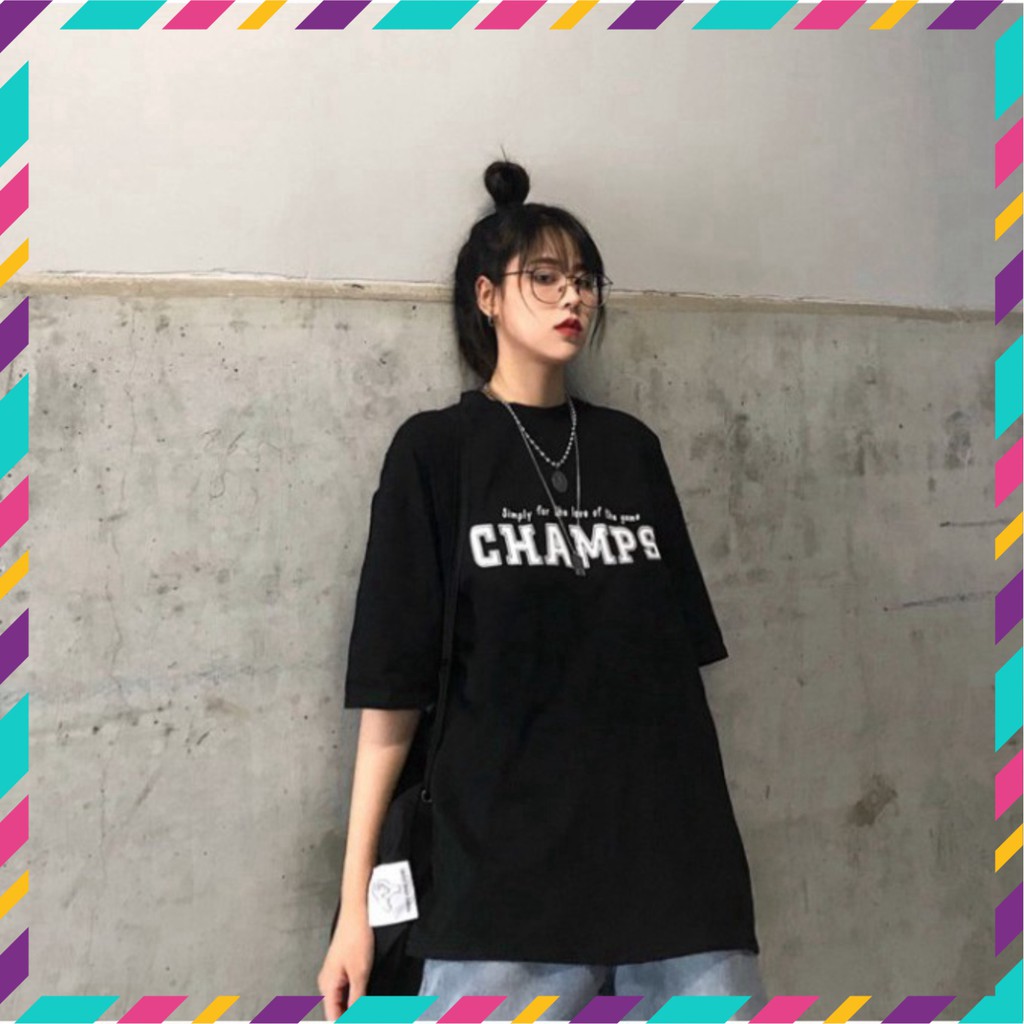Áo Thun Tay Lỡ Form Rộng Champs Siêu Hot🍁 Áo thun Unisex nam nữ đều mặc được | BigBuy360 - bigbuy360.vn