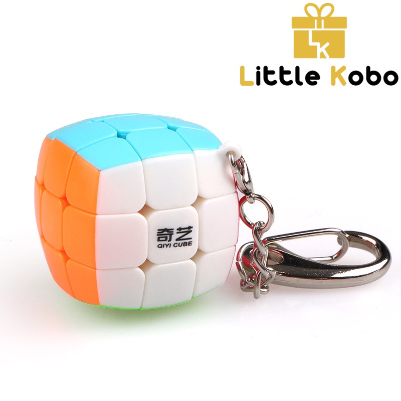 Móc Khóa Rubik 3x3 Stickerless Qiyi Cube Rubik 3 Tầng