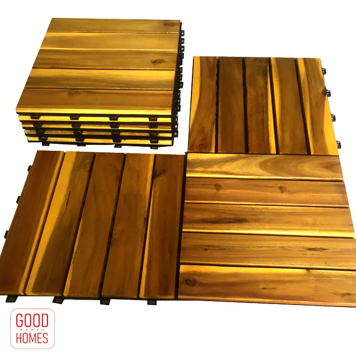Sàn gỗ ban công (30x30x2.5cm) - sàn gỗ vỉ nhựa ban công - sàn gỗ sân vườn - sàn gỗ ngoài trời - QUICKEYS