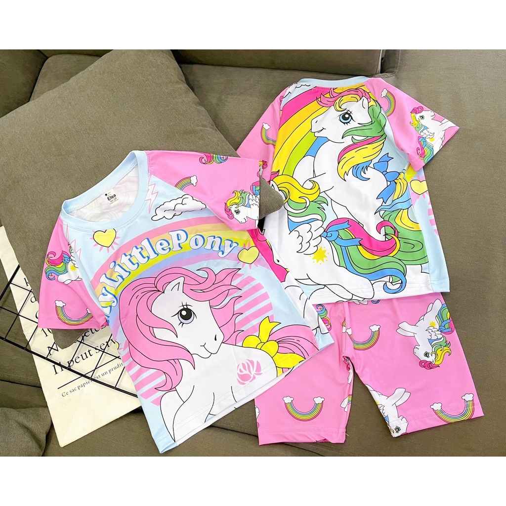 Bộ Đồ Lửng bé gái in hình 3D (8-40Kg )chất liệu mềm mịn thoáng mát được các bé gái yêu thích Bán Chạy Nhất