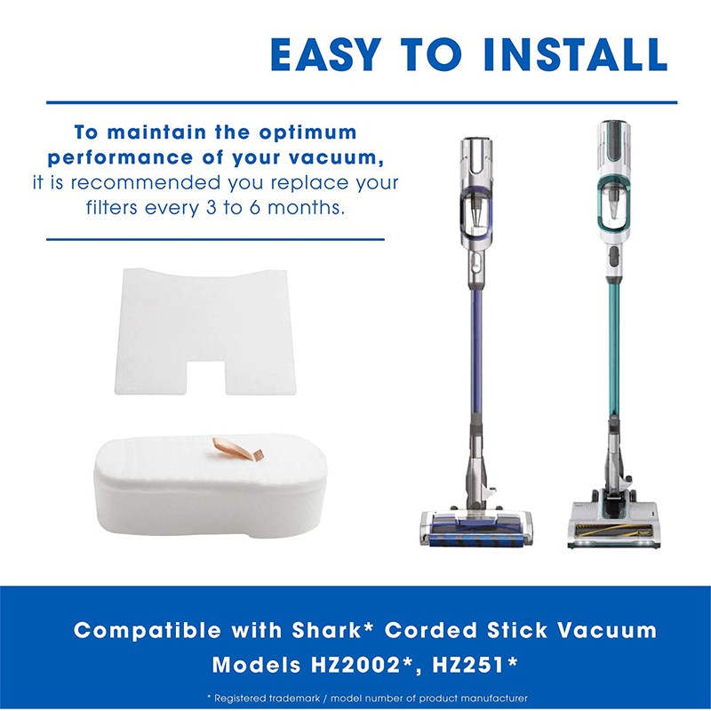 Bộ 4 Tấm Lọc Và 4 Xốp Lọc Cho Máy Hút Bụi Shark Vacuum El Hz2000 Hz2002 Hz251