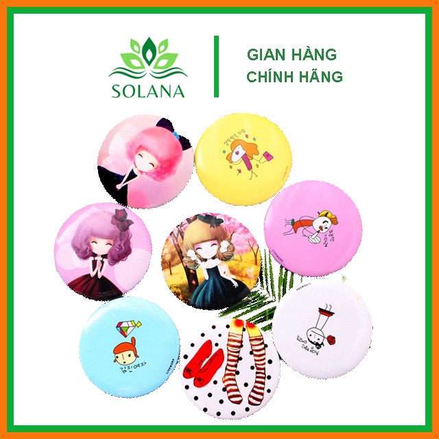 Gương Mini Cầm Tay Hàn Quốc Siêu Cute Dễ Thương, Nhỏ Gọn, Bỏ túi, Tiện Mang Theo (giao mẫu ngẫu nhiên)