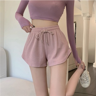 Quần short thể thao nữ ống rộng lưng cao có dây rút mẫu mới