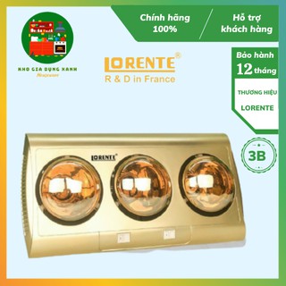 Đèn sưởi nhà tắm 3 bóng, đèn sưởi ấm nhanh, điều chỉnh từng bóng tiện lợi bảo hành 12 tháng