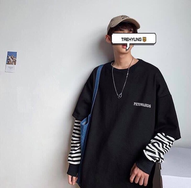 Áo thun thu đông tay dài PETRO tay sọc nối - Unisex nam nữ đều mặc được | BigBuy360 - bigbuy360.vn