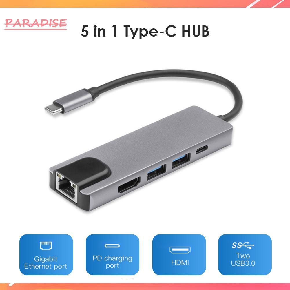 Bộ Chuyển Đổi Hub Hdmi Sang 2 Usb 3.0 / Gigabit Lan Rj45 5 Trong 1