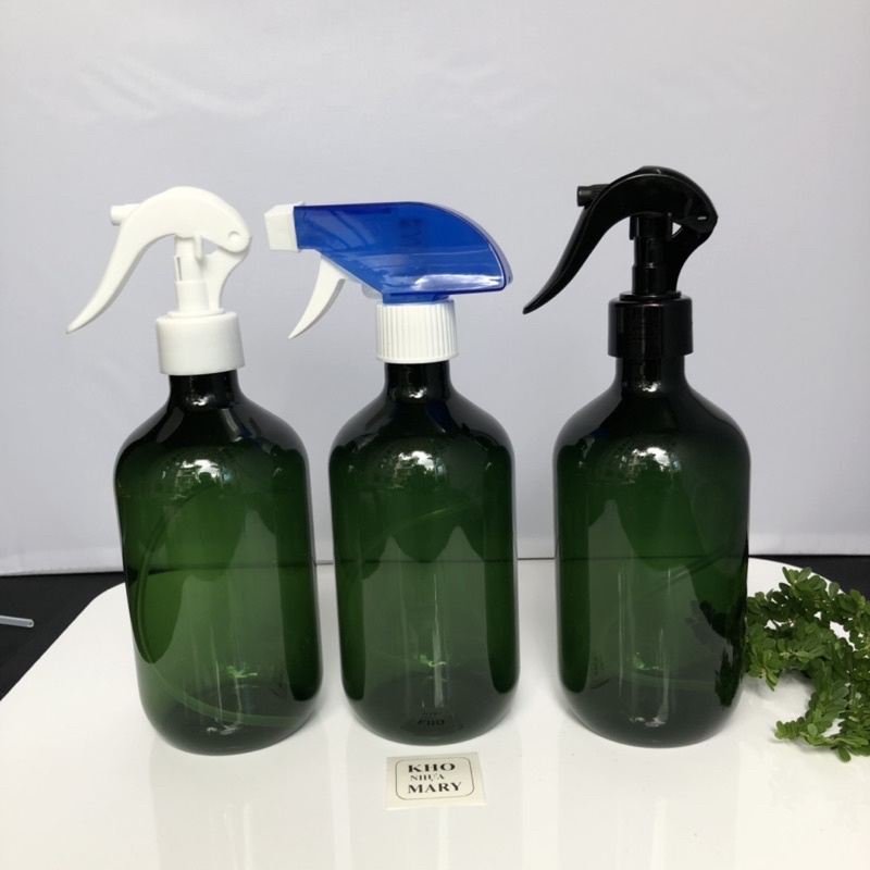 Bình Xịt Khuẩn, Xịt tưới Cây - Chai xịt cồn Lớn 500ml màu xanh/ nâu/ đen- Chai xịt phun sương tưới cây/ xịt giọt xà bông