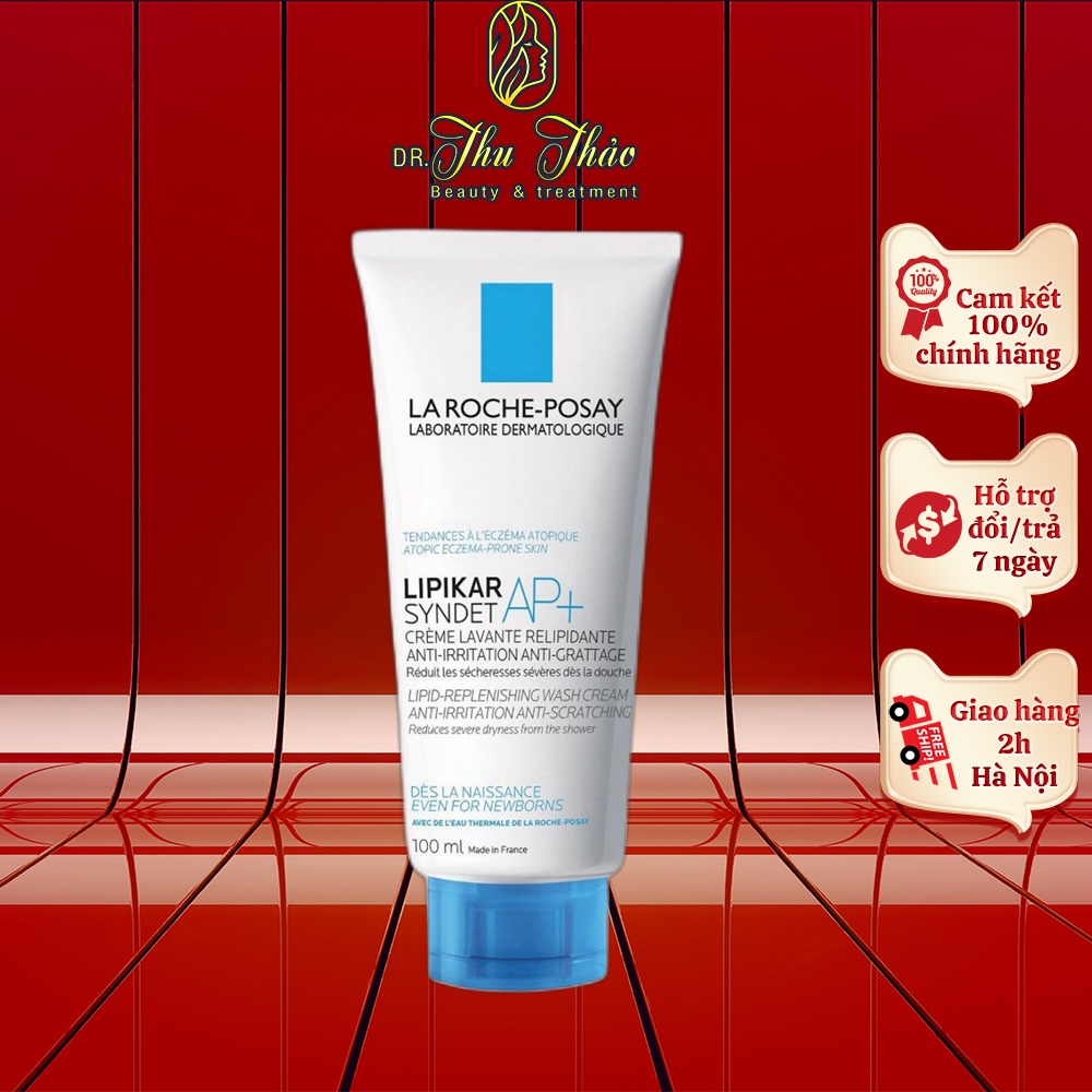 Sữa rửa mặt và tắm cho da khô, nhạy cảm, mẫn ngứa La Roche Posay Lipikar Syndet AP+ Cream 200ML