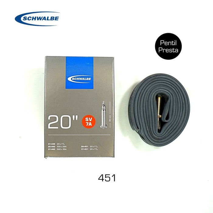 Lốp Xe Hơi Alfarizky2510 Schwalbe Sv7A 20x1 / 8-3 / 8. Presta 40mm 451 Chất Lượng Cao