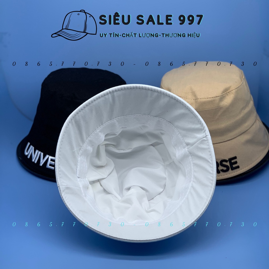 NÓN BUCKET CỤP THÊU VÀNH UNIVERS THỜI TRANG NAM NỮ CAO CẤP PHONG CÁCH HÀN QUỐC