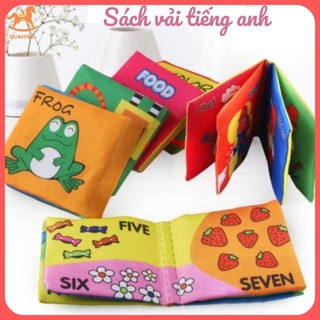 Đồ chơi sơ sinh Sách vải nhỏ Tiếng Anh  Kích thích thị giác, thính giác, và xúc giác cho trẻ
