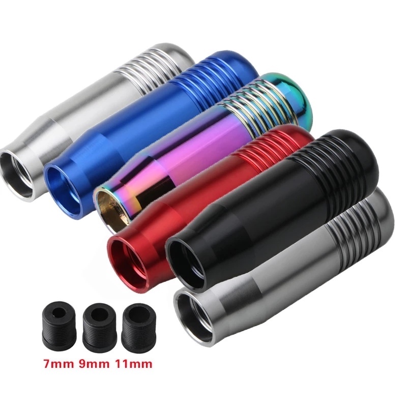 Tay nắm cần số xe hơi bằng hợp kim nhôm 8.5cm + 3 bộ điều hợp nhựa