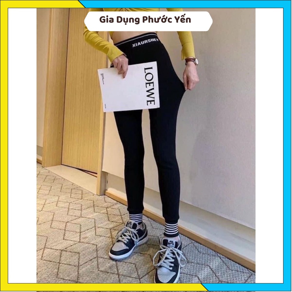 QUẦN LEGGING LÓT LÔNG BO GẤU DÁNG THỂ THAO