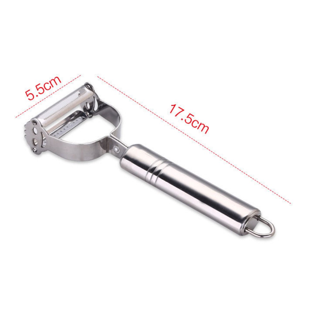 Nạo củ quả inox đa năng 2 in 1 chống han gỉ, dụng cụ nạo củ quả và bào sợi nhanh chóng tiện lợi