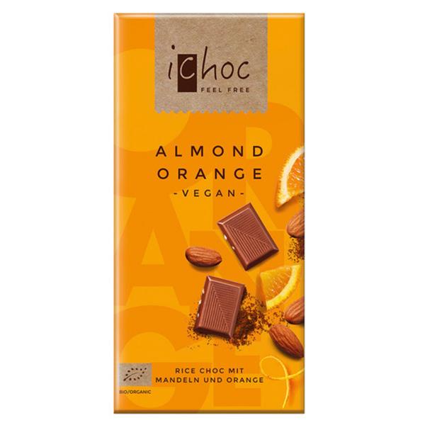 Socola hữu cơ thuần chay vị cam và hạnh nhân (Almond Orange) - iChoc