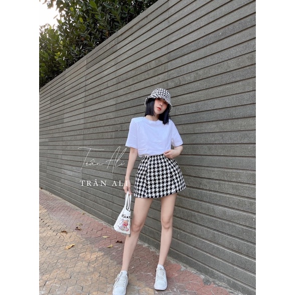 SET 3 MÓN ÁO THUN QUẦN CARO KÈM MŨ 2 MÀU