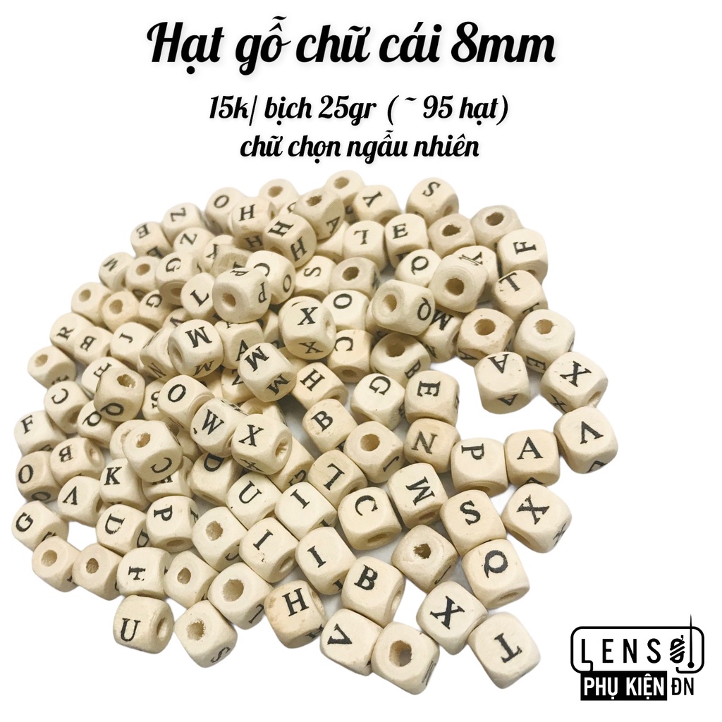 Hạt gỗ tròn, oval, chữ cái nhiều màu ứng dụng trang trí, làm đồ handmade, macrame - Tiệm nhà Lam