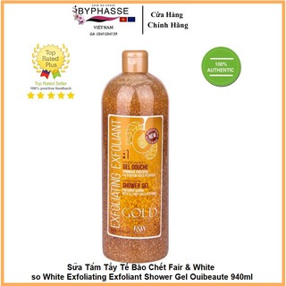 Sữa Tắm Tẩy Tế Bào Chết Fair & White so White Exfoliating Exfoliant Shower Gel Ouibeaute 940ml