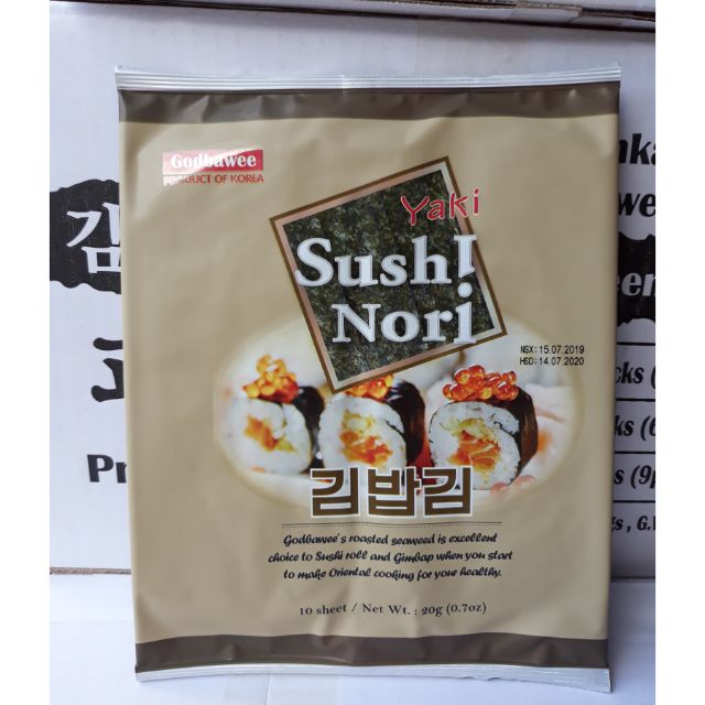 Lốc 5 Tảo Biển Cuộn Cơm Yaki Sushi Nori Godbawee