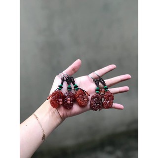 Móc Khóa Tỳ Hưu Chalcedony đỏ May Mắn