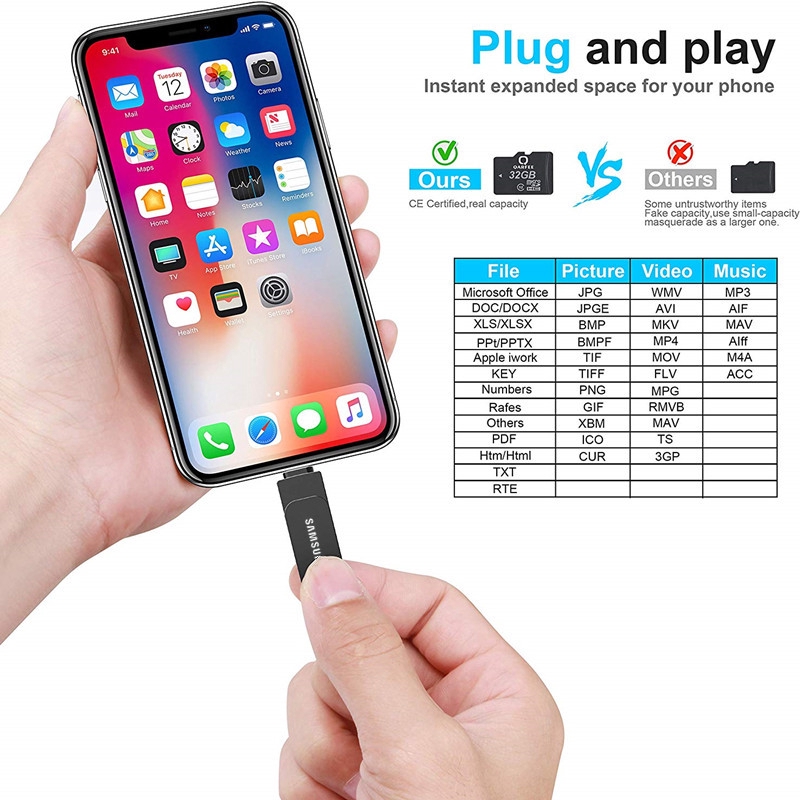 USB 512GB 3 trong 1 bằng kim loại tiện dụng cho ios mirco usb/ios Type-c usb | BigBuy360 - bigbuy360.vn