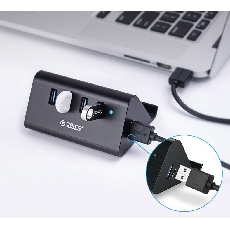 Bộ Hub Adapter Sạc 4 Cổng USB Chuẩn 3.0 ORICO Tăng Tốc Độ