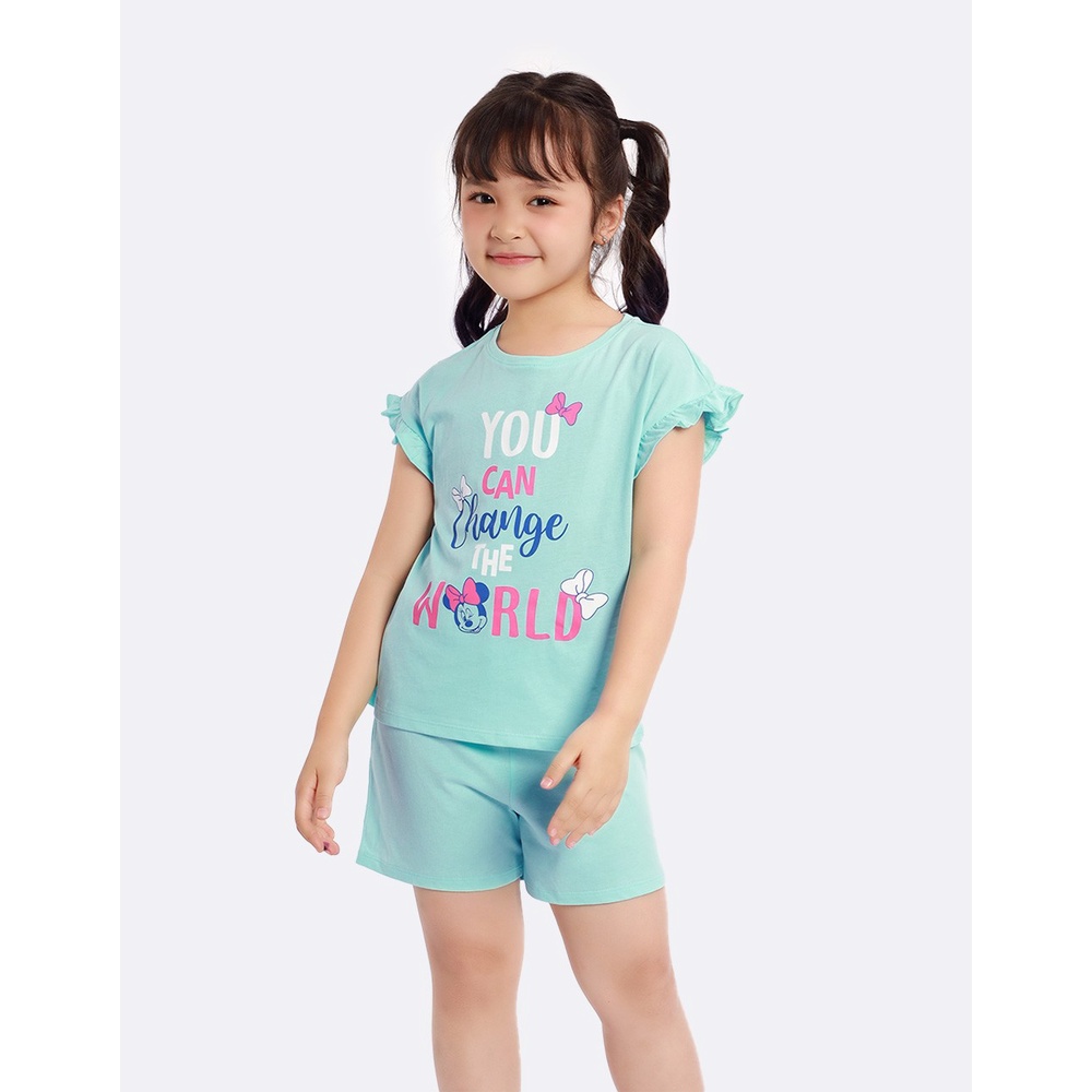 Bộ đồ cotton hè bé gái chiho chính hãng size 100-130 cm có 3 màu - ảnh sản phẩm 1