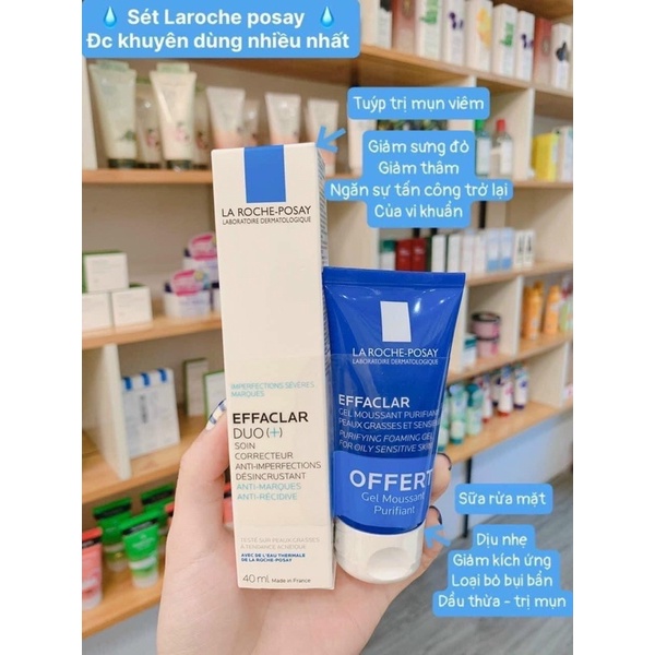 Set Kem dưỡng giảm mụn, giảm vết thâm và ngăn mụn tái phát La Roch Posay Effaclar Duo+ 40ml