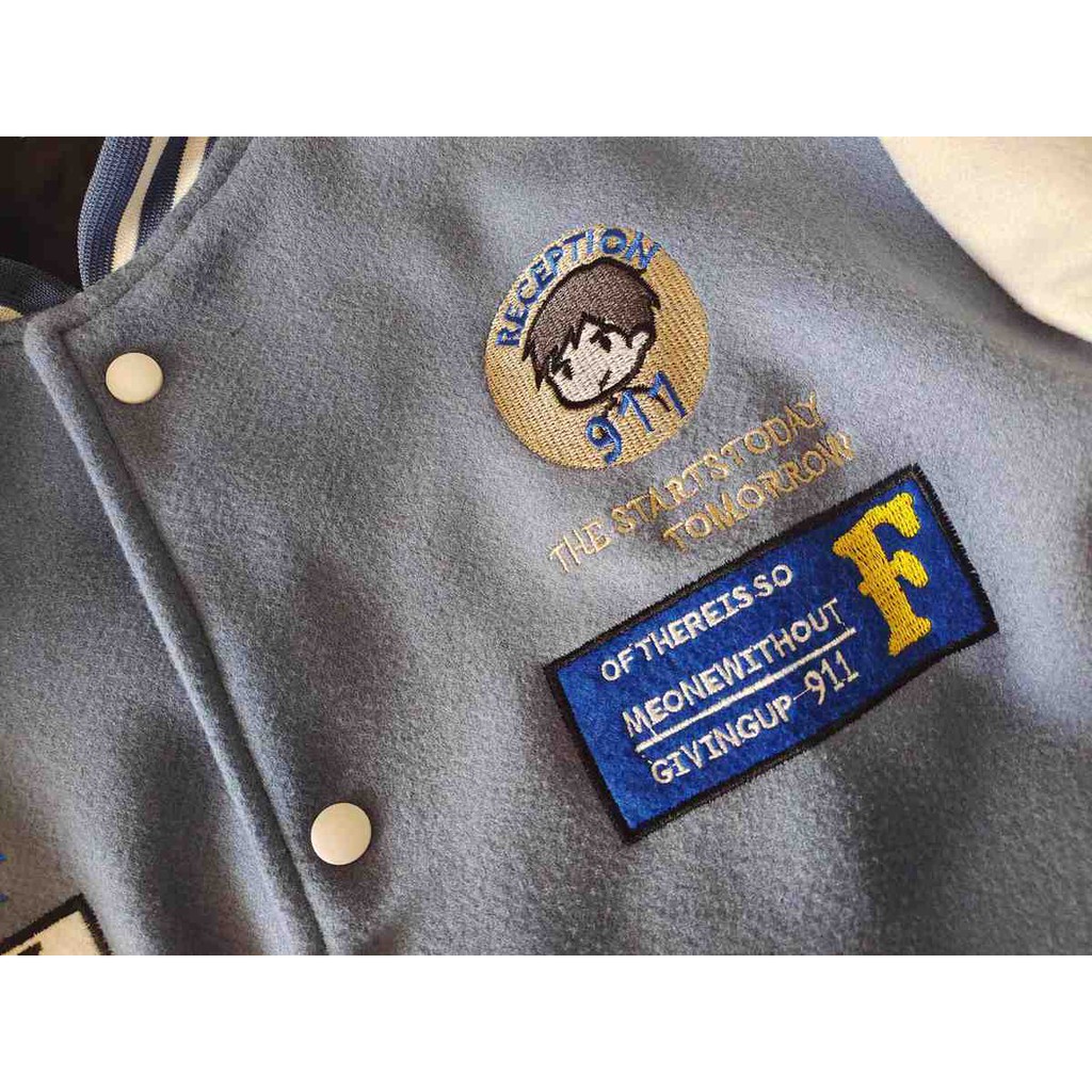 Áo Khoác Bóng Chày Thiết Kế Thêu Chữ Hợp Thời Trang Cho Nam