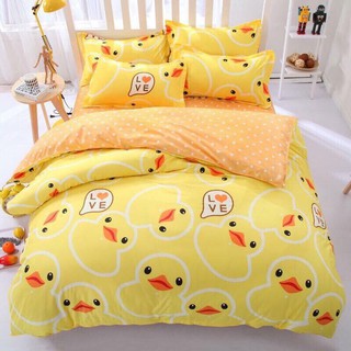 Set 4 món 1 ra nệm 2 áo gối nằm 1 vỏ gối ôm mẫu vịt vàng