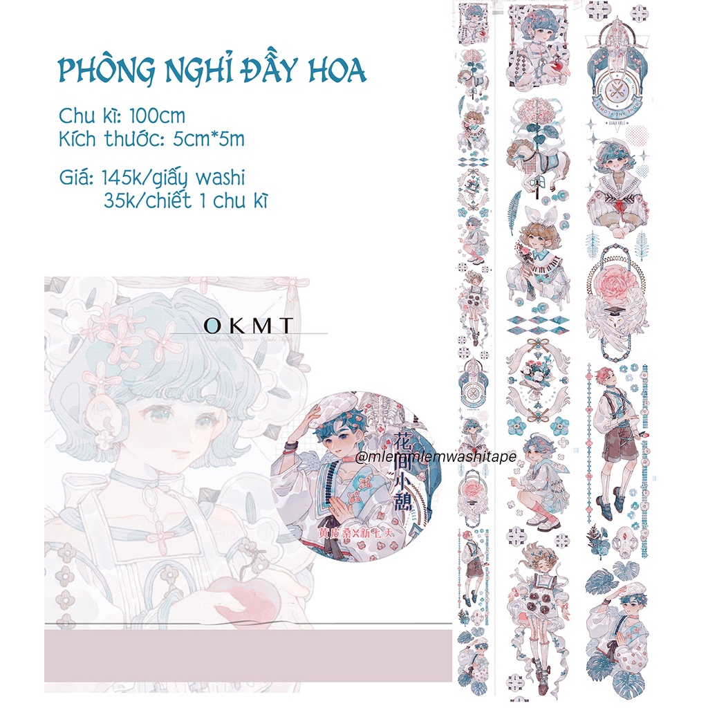 Băng washi hình chàng trai và cô gái dễ thương