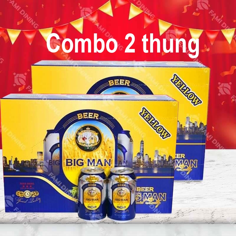 Combo 2 thùng Bia BIG MAN công nghệ bia Đức hiện đại, không đau đầu, giá hợp lý vừa túi tiền.