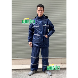 Bộ quần áo mưa 2 lớp phản quang Hưng Việt