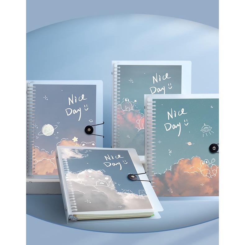Sổ ghi chép bìa mờ PP gáy còng A5( tặng trang đánh dấu)