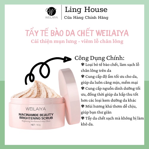 Tẩy Tế Bào Da Chết WEILAIYA Giúp Da Săn Mịn Trắng Da Mềm Da Dưỡng Ẩm Cho Da Dung Tích 150 Gram