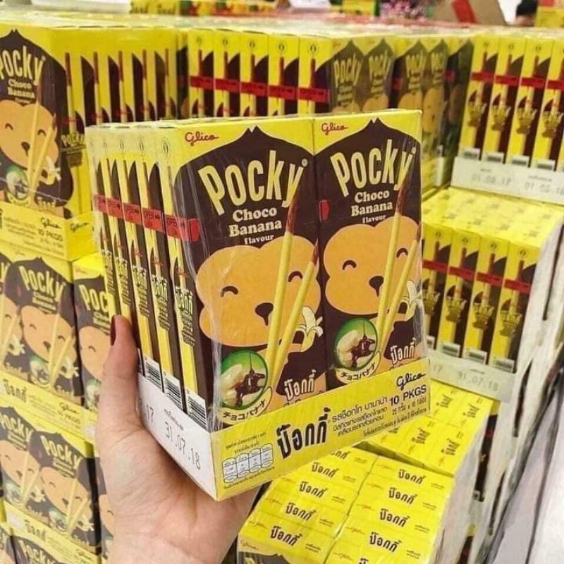 Lốc 10 hộp bánh Pocky vị chuối thái lan