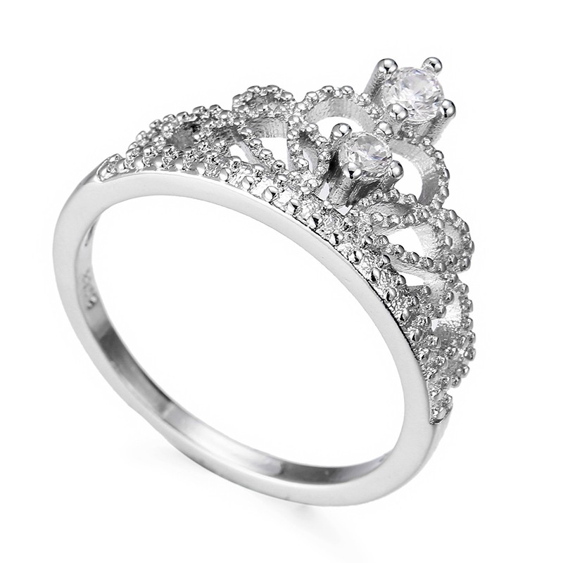 Aifei Jewellery Women Ring Crown Mosaic Diamond 925 Sterling Silver R1189